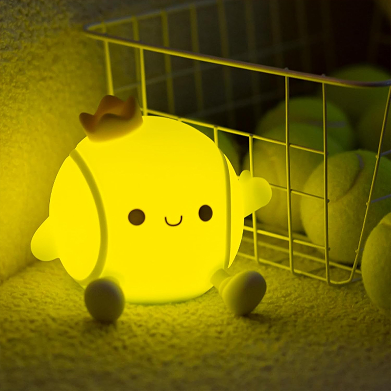 Baby Nursery Light - かわいいテニスナイトライトシリコン保育園用睡眠ランプタッチコントロールナイトライトUSB充電式テーブルランプ赤ちゃん子供用