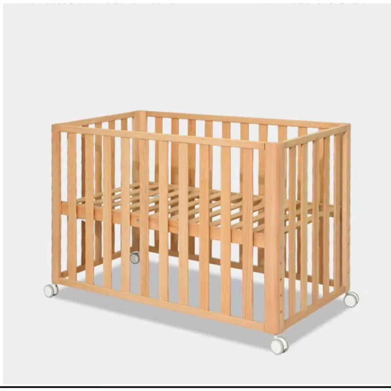 Convertible Crib Set - 現代的な木製ベビーベッド、安全な寝室家具セット、赤ちゃんや子供、病院、学校、ホテル用