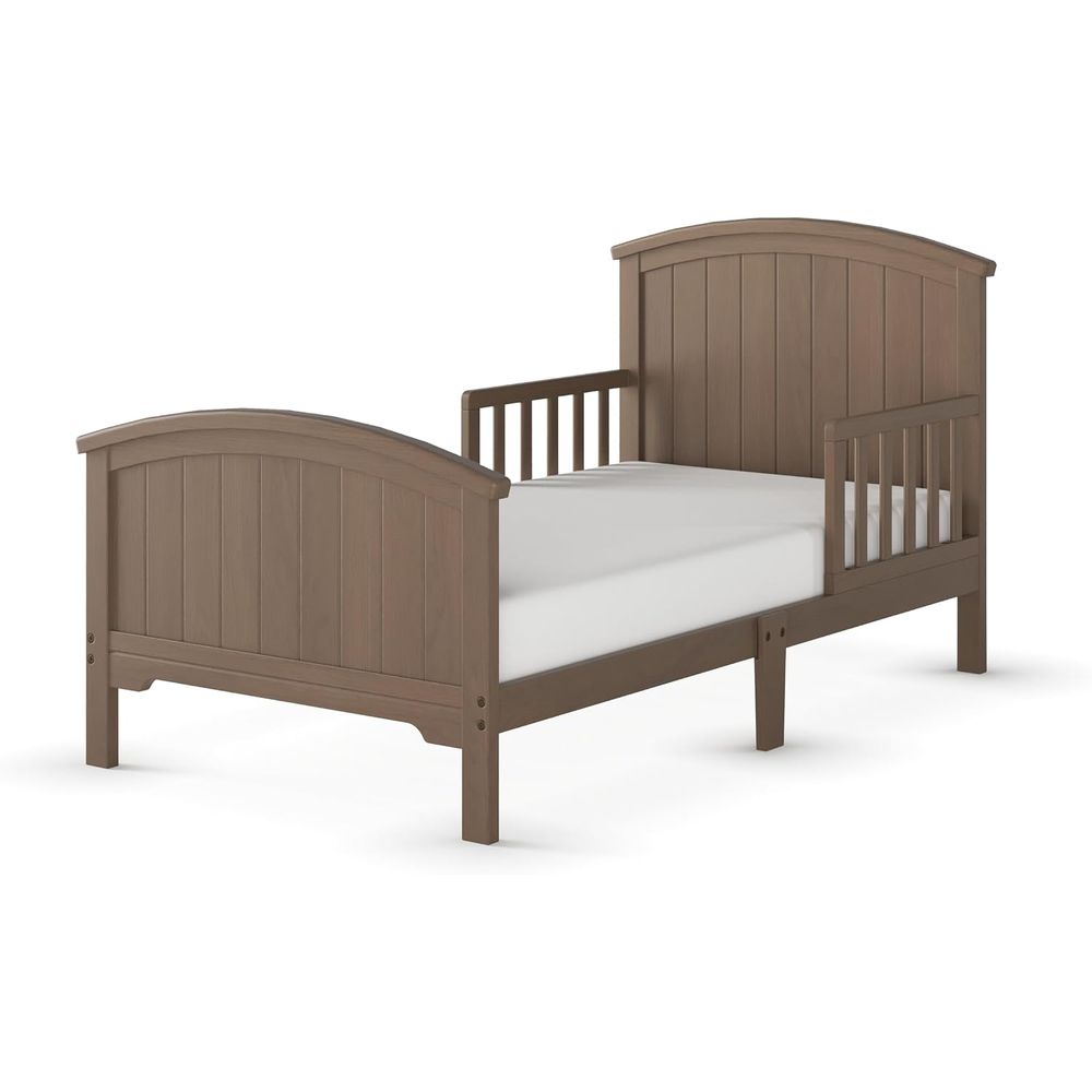 Bed Rail Toddler - チャイルドクレートハンプトンアーチトップ幼児用ベッドまたはガードレール付き子供用ベッド、地面に近いデザイン、パインウッド製、清潔なラインが特徴です。