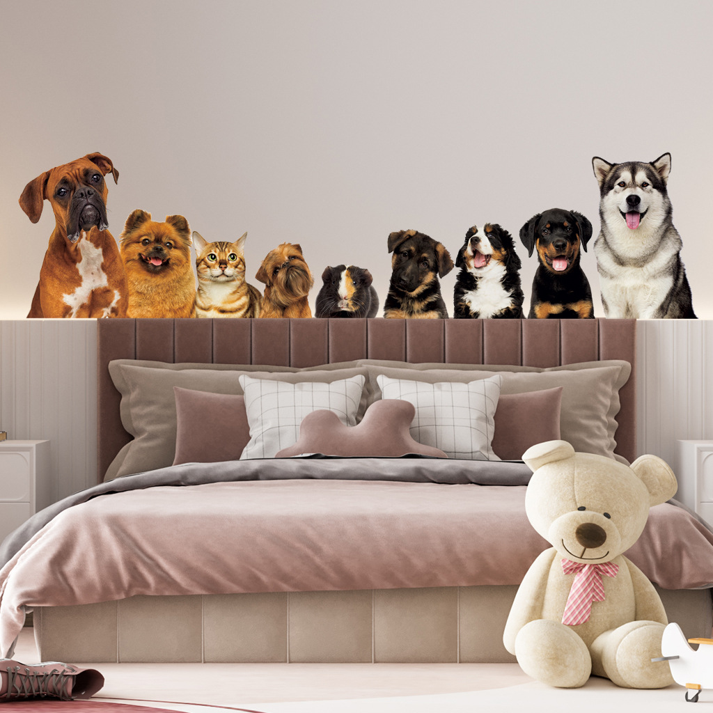 Baby Nursery Decals - かわいい猫と犬のウォールステッカー,家の装飾,壁紙,楽しい,背景,c30,#9