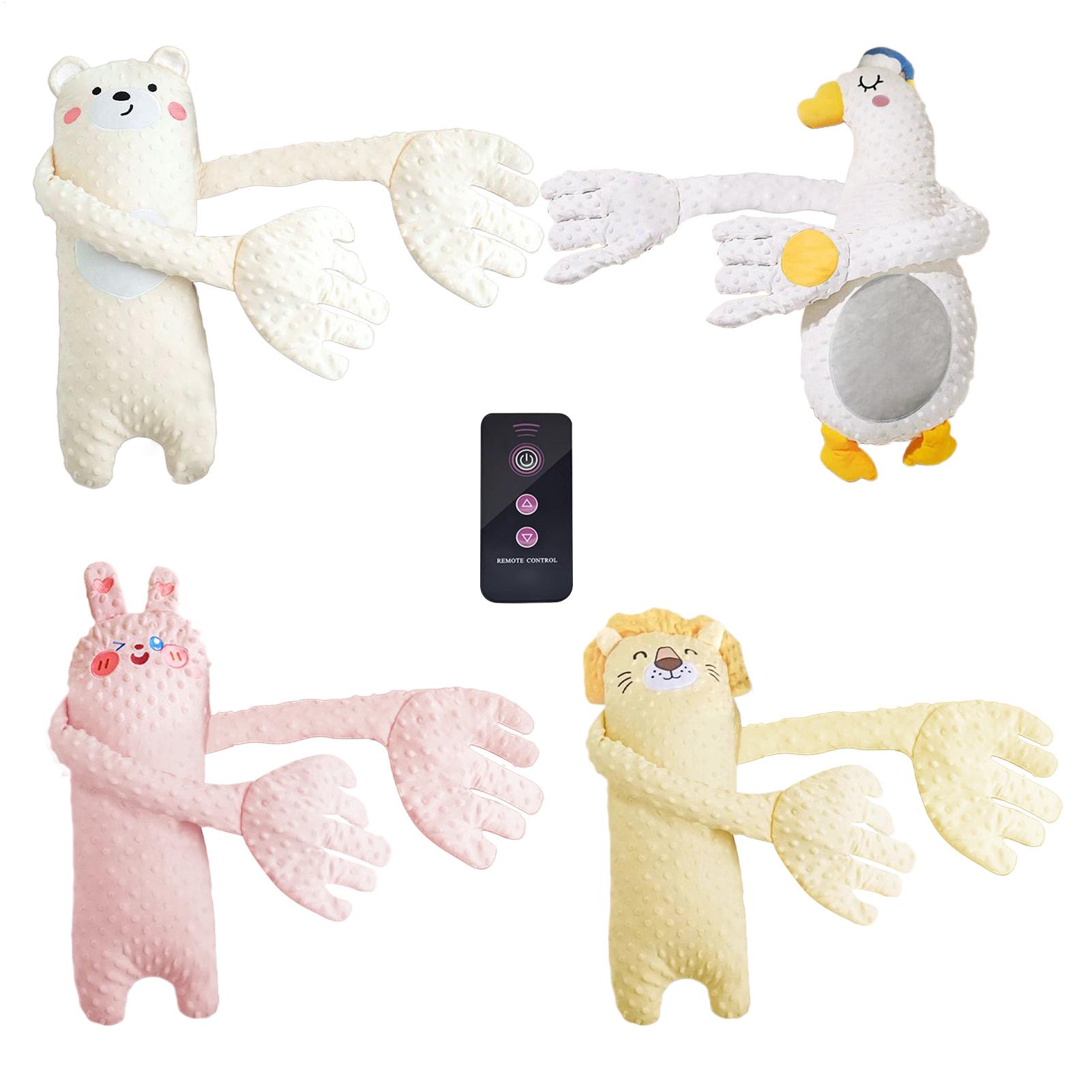 Baby Nursery Cushion - 赤ちゃんの睡眠のための手をなでる行為、睡眠用枕をなでる、赤ちゃんの背中をなでる、睡眠用リモコン、動物の形をした保育園の装飾、驚愕の反応