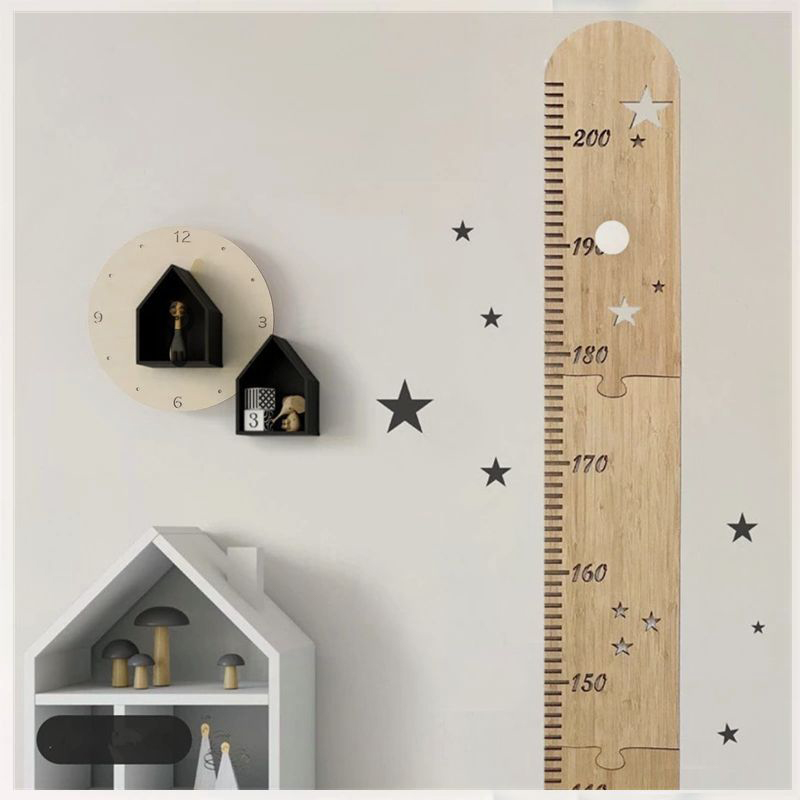 Baby Nursery Ornaments - 5 枚北欧木製子供の身長成長チャート定規ベビー子供身長ゲージルーム装飾壁メーター測定ステッカー