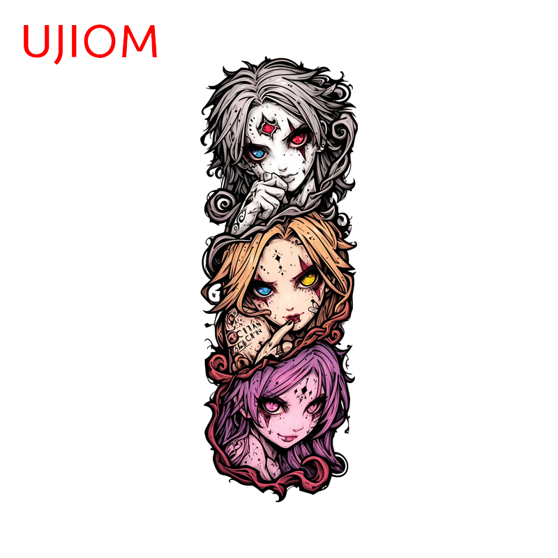 Baby Nursery Vinyl Wall Stickers - UJIOM 魅力的なアニメ女の子ウォールステッカークールタトゥースタイル玄関コンピュータケーストランクデカールビニールベビー保育園ルーム壁画