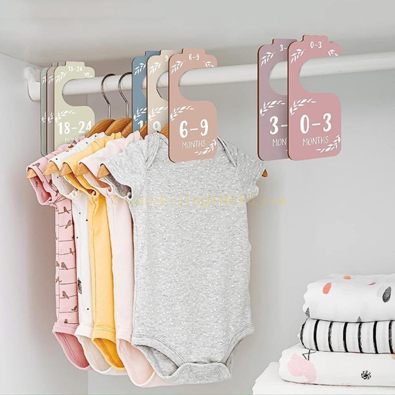 Baby Nursery Sets - 8個セット ベビークローゼット木製仕切り ナーサリーワードローブ仕切り ワードローブパーティション、両面デザイン ベビーワードローブ仕切り