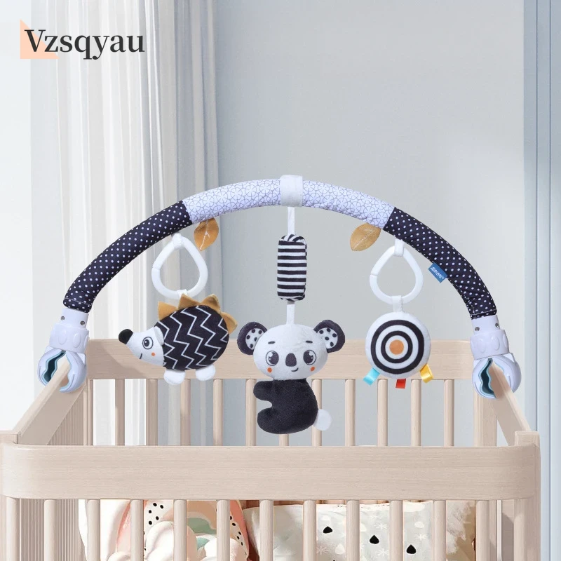 Bed Rail Toddler - 幼児用ベビーカーアーチおもちゃプレイバー楽しい新生児感覚活動バウンサーと車の安全シートベッド吊り下げおもちゃに合わせて調整可能