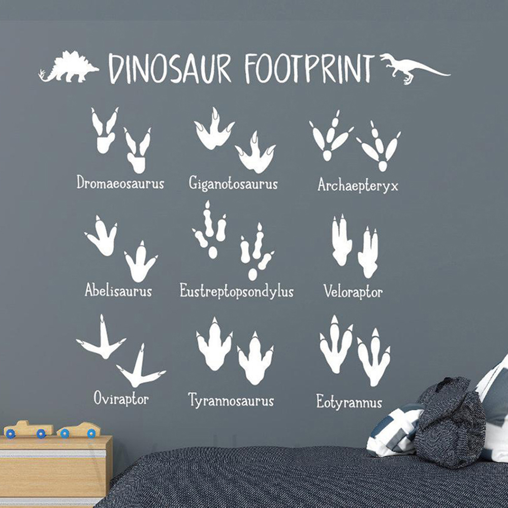 Baby Nursery Vinyl Wall Stickers - ウォールステッカー恐竜の足のモチーフ,ベビールーム,子供部屋用のビニールの装飾