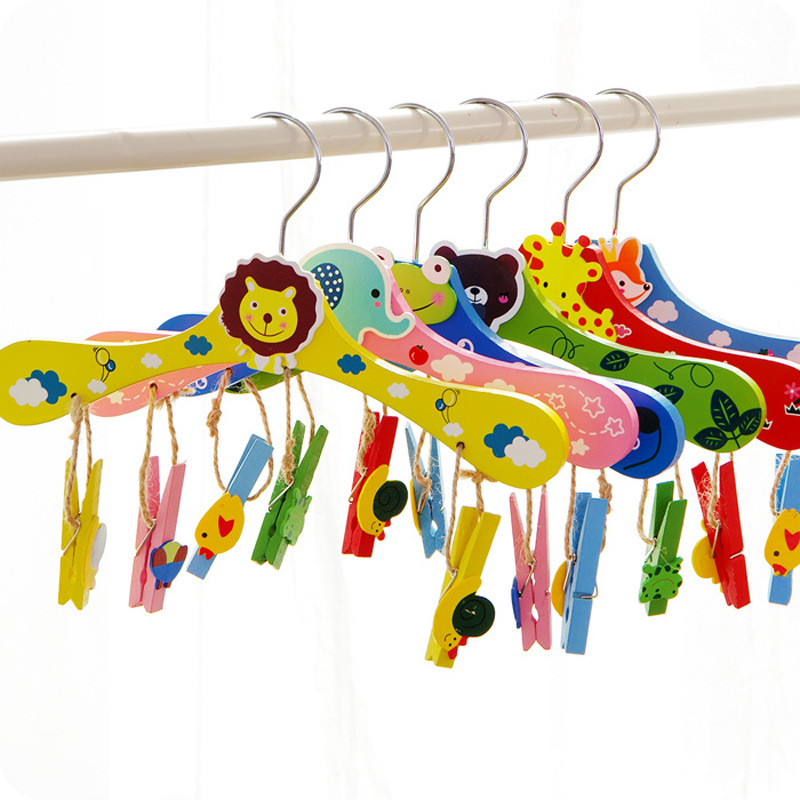 Closet Organizer Baby - 衣類用木製動物ハンガー,衣類ラック,クローゼットオーガナイザー,滑り止め,漫画,子供,子供,赤ちゃん,28cm, 50個