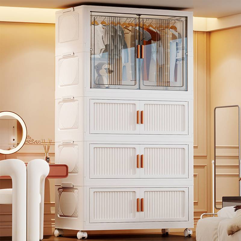 Closet Organizer Baby - 折りたたみ式ベビー服収納キャビネット、多層クローゼットオーガナイザー、家庭用、組み立て不要、簡単収納ワードローブ
