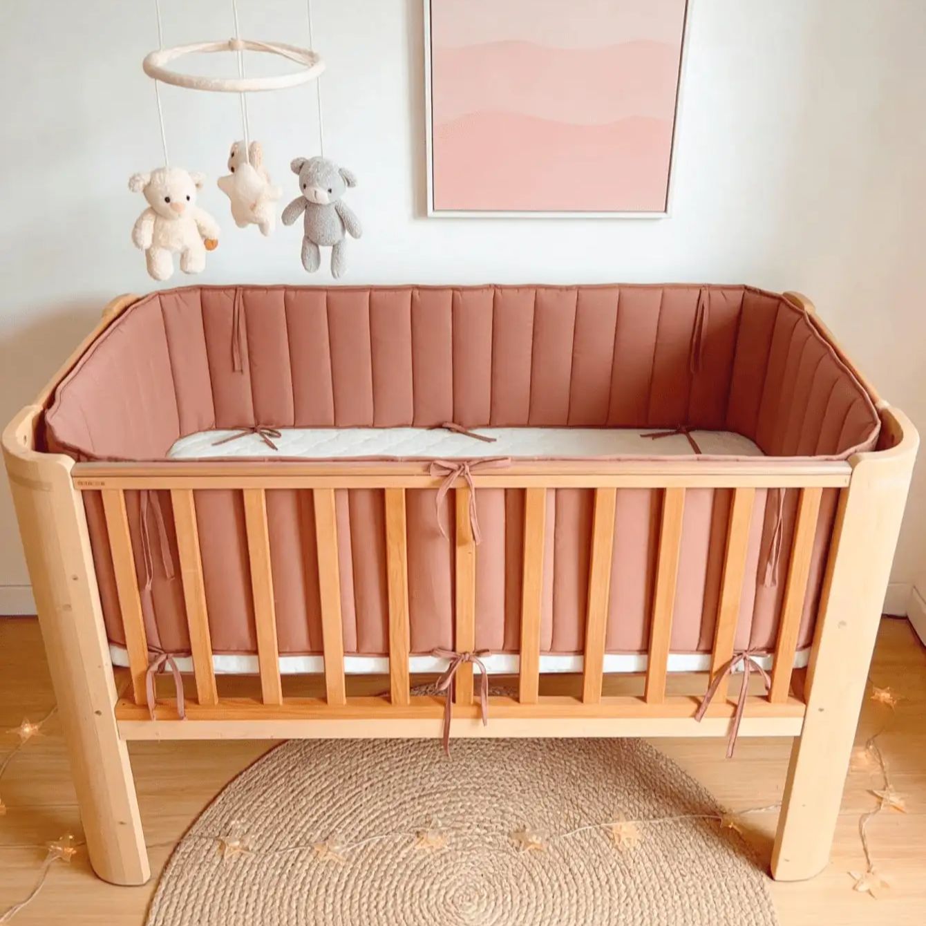 Bed Rail Toddler - ベビーベッド用バンパー、柔らかい寝具用ベビーベッドバンパー、ベビーベッド用柵、新生児用クッション、子供用編み込み式ベビーベッドバリア