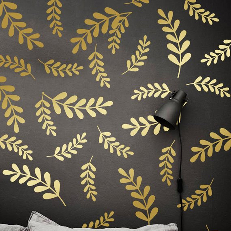 Baby Nursery Vinyl Wall Stickers - 植物の葉の花のウォールステッカー,熱帯の葉のステッカー,赤ちゃんの子供部屋の寝室のビニールの家の装飾