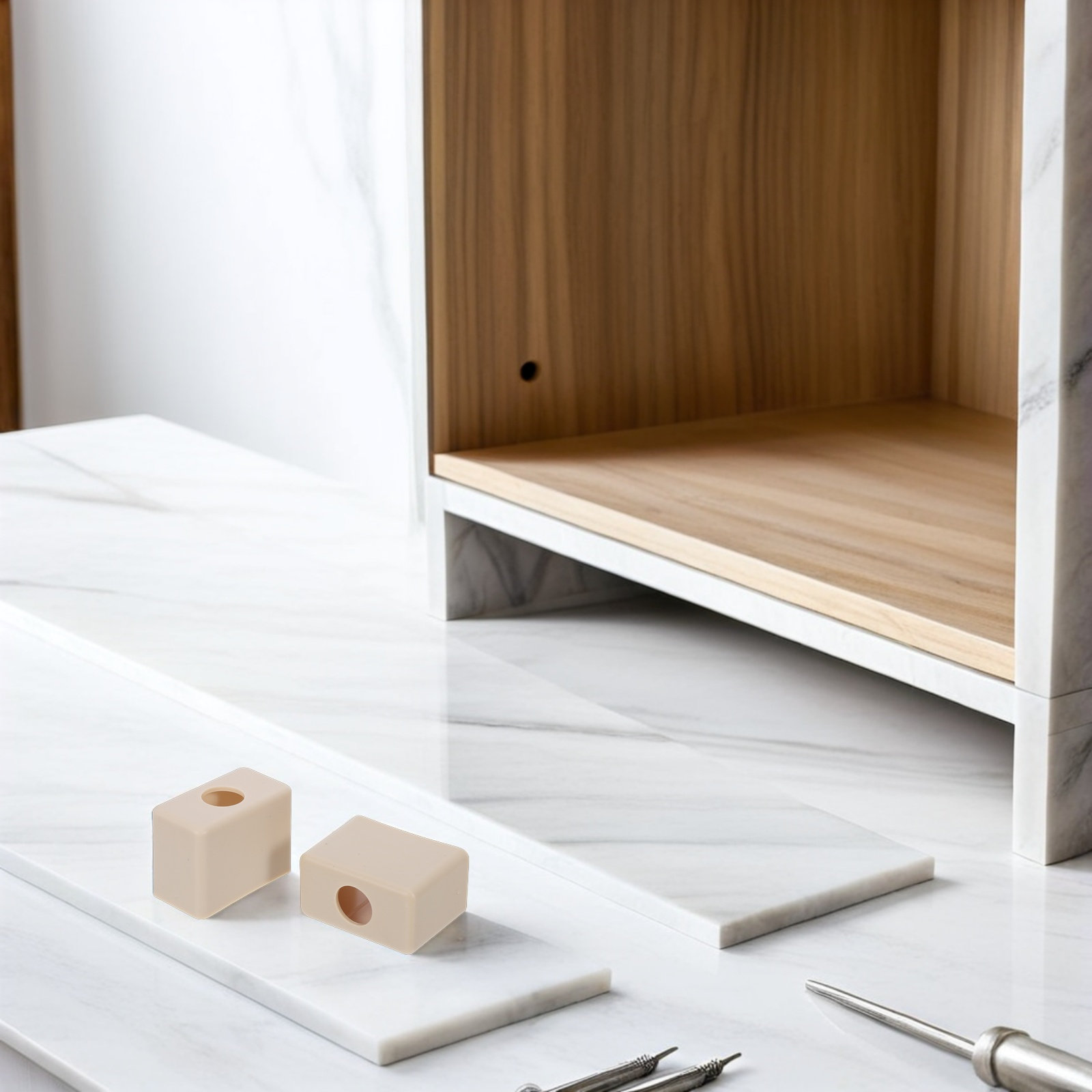 Baby Nursery Furniture - ベビーベッド用脚カバー2個セット、滑り止め家具脚カバー、床保護材、傷防止パッド、安定したフィット感で硬い床にも対応