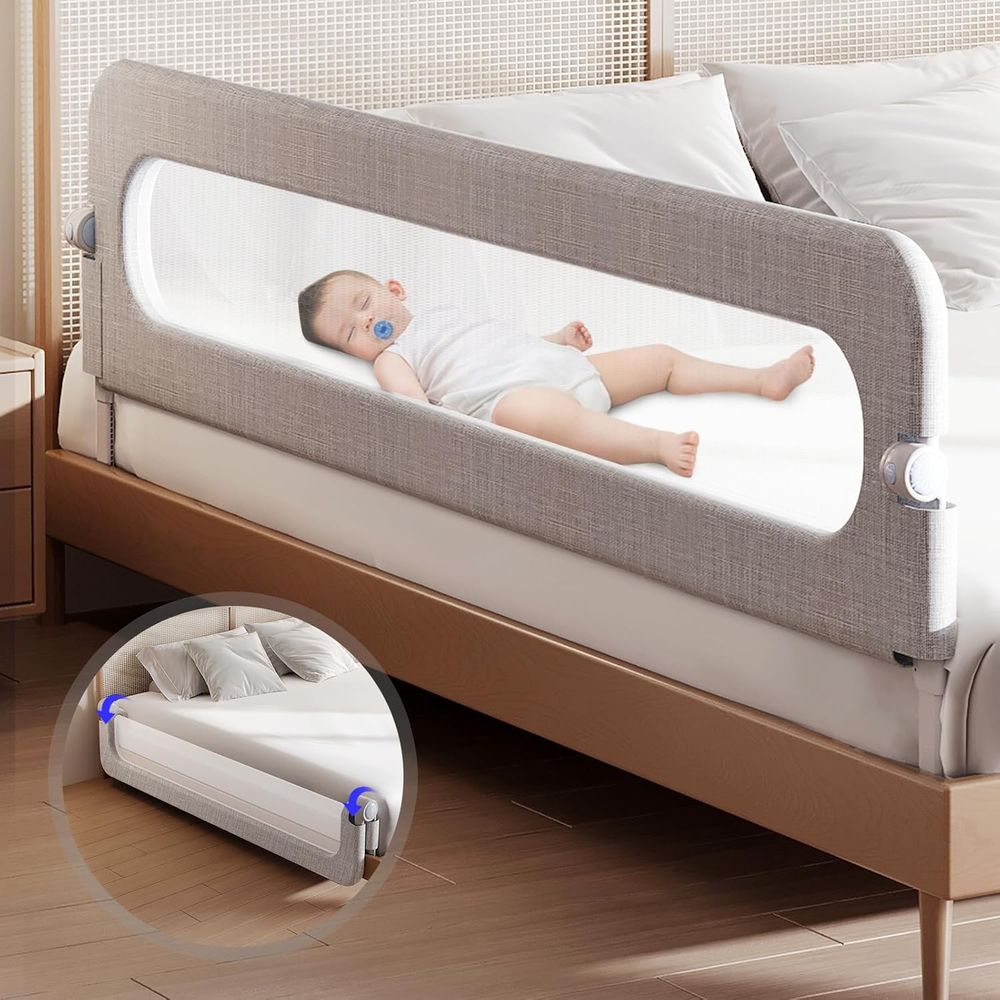 Bed Rail Toddler - ベビーベッドガードレール - 幼児用ベッドレール、またはクイーン/キング/ツインサイズベビーベッド、二段ベッドサイズベッド、高さ調節可能＆エクストラトールチャイルドセーフティサイド