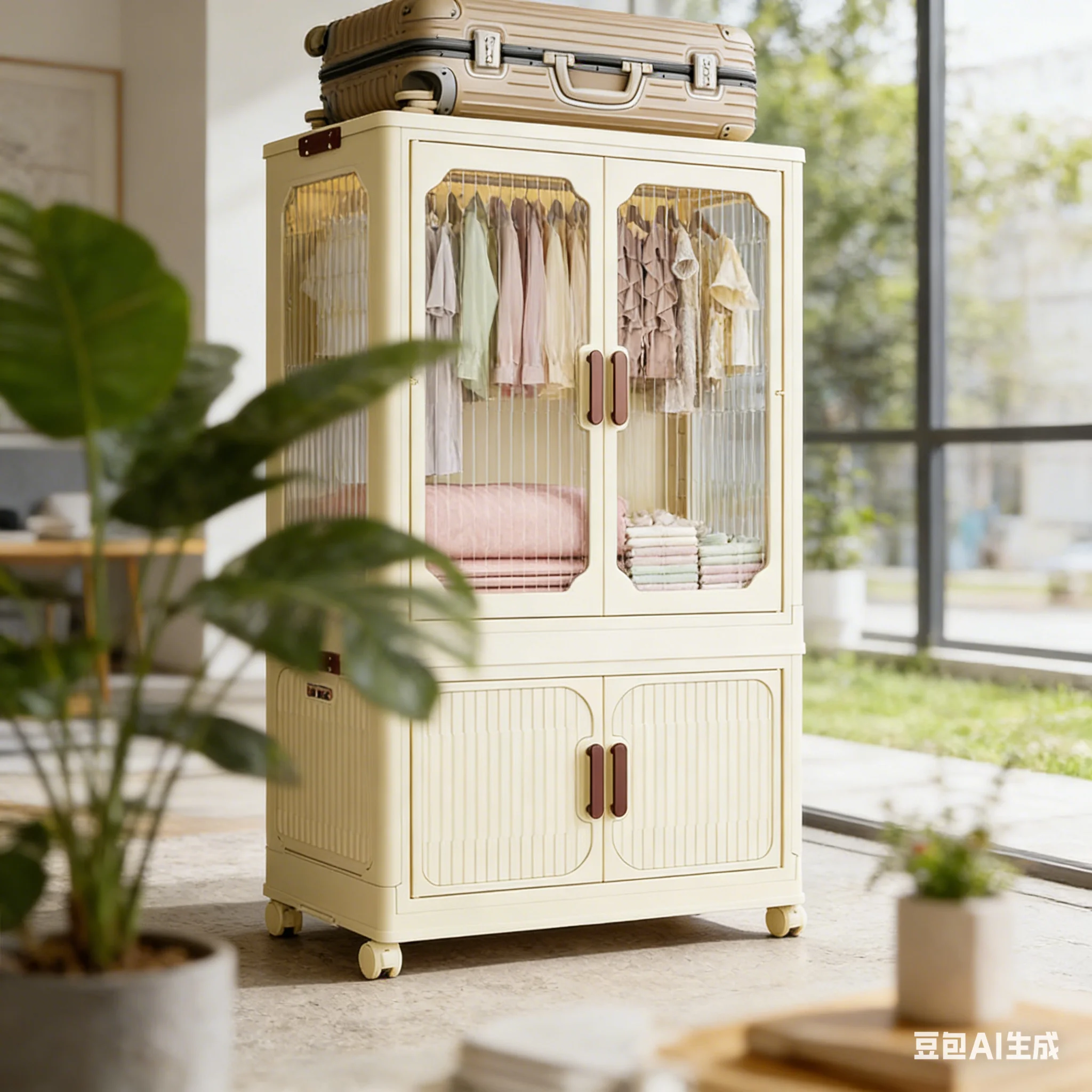 Closet Organizer Baby - AOLIVIYA ベビープラスチックワードローブ 幼児用小型クローゼット 子供服収納 取り付け不要 折りたたみ式
