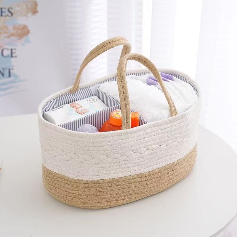 持ち運び可能なベビーおむつ収納バスケット（タッセル付き）、手 - Baby Nursery Basket のレビューと価格