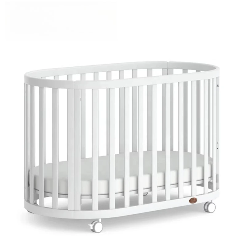 多機能3in1子供用楕円形木製新生児用ベビーベッド（キャスタ - Convertible Crib Set のレビューと価格