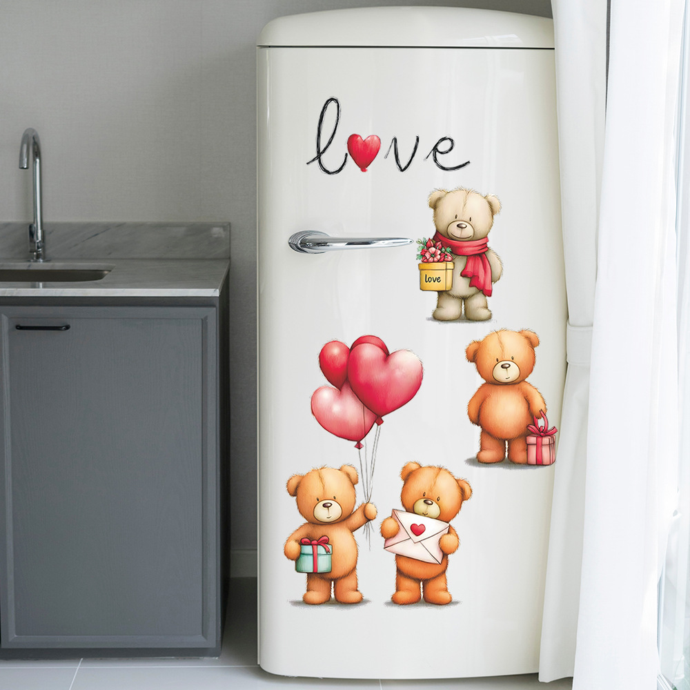 ロマンチックな漫画のクマの風船ウォールステッカー DIY ビ - Baby Nursery Vinyl Wall Stickers のレビューと価格