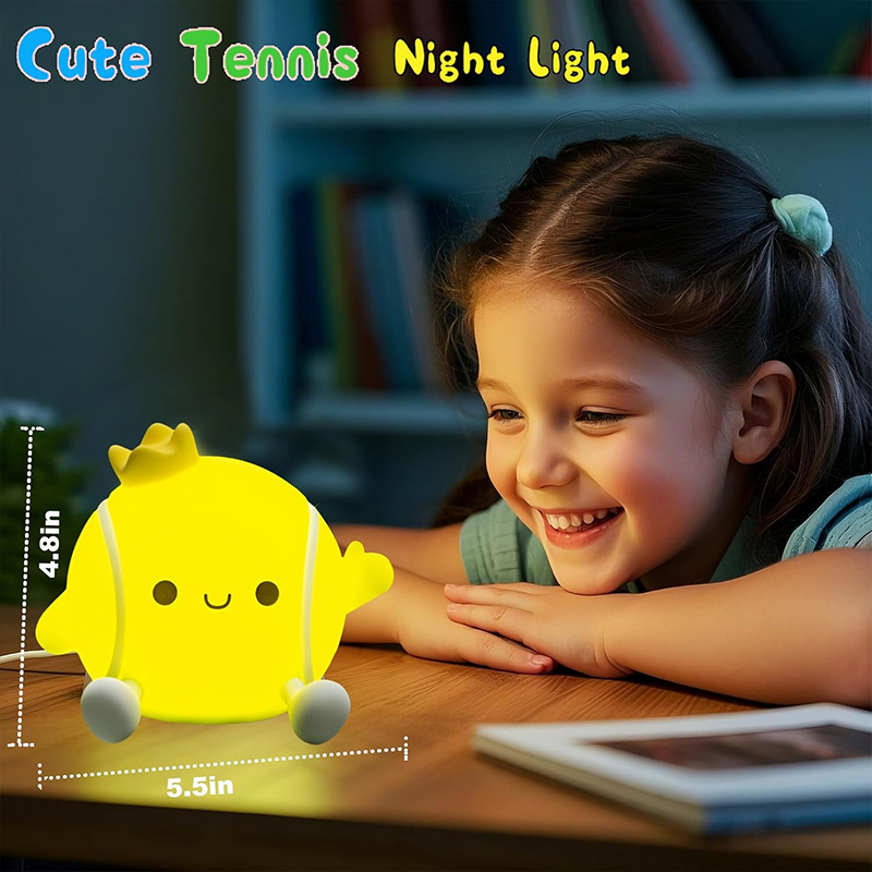 かわいいテニスナイトライトシリコン保育園用睡眠ランプタッチコ - Baby Nursery Light のレビューと価格