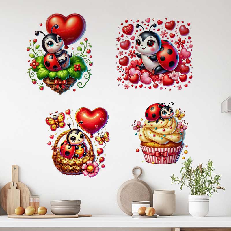 かわいいてんとう虫ウォールステッカーベビーキッズルーム装飾壁 - Baby Nursery Mural Wallpaper のレビューと価格