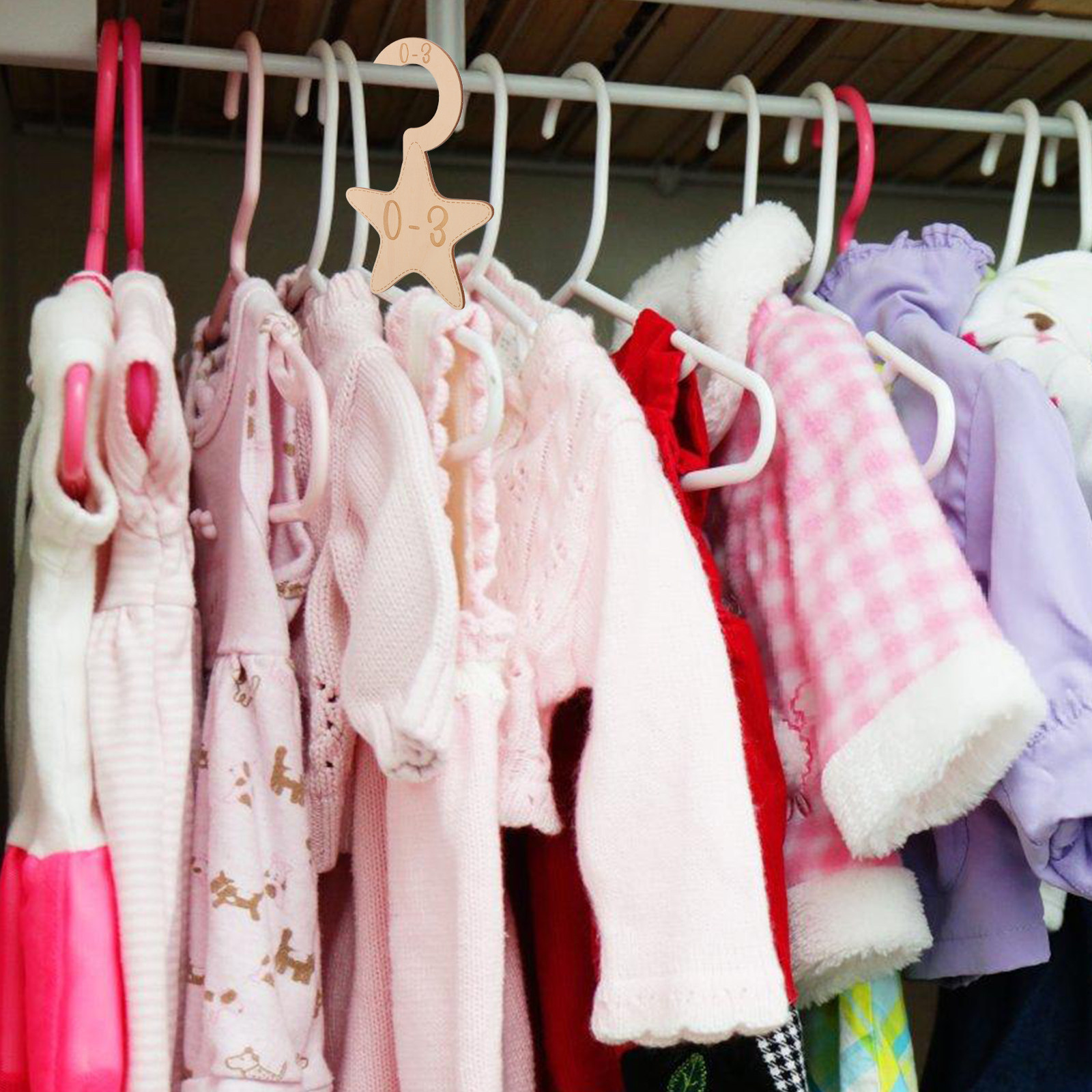 7個入り木製ベビークローゼット仕切りセット 新生児から幼児ま - Closet Organizer Baby のレビューと価格