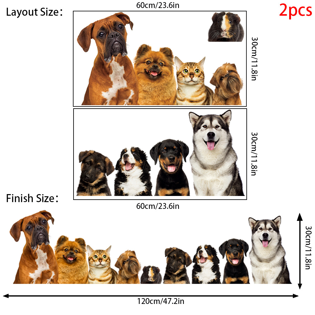 かわいい猫と犬のウォールステッカー,家の装飾,壁紙,楽しい, - Baby Nursery Decals のレビューと価格