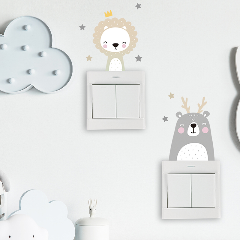 6 ピース/セット自由奔放に生きるカラーかわいい笑顔漫画動物 - Baby Nursery Sets のレビューと価格