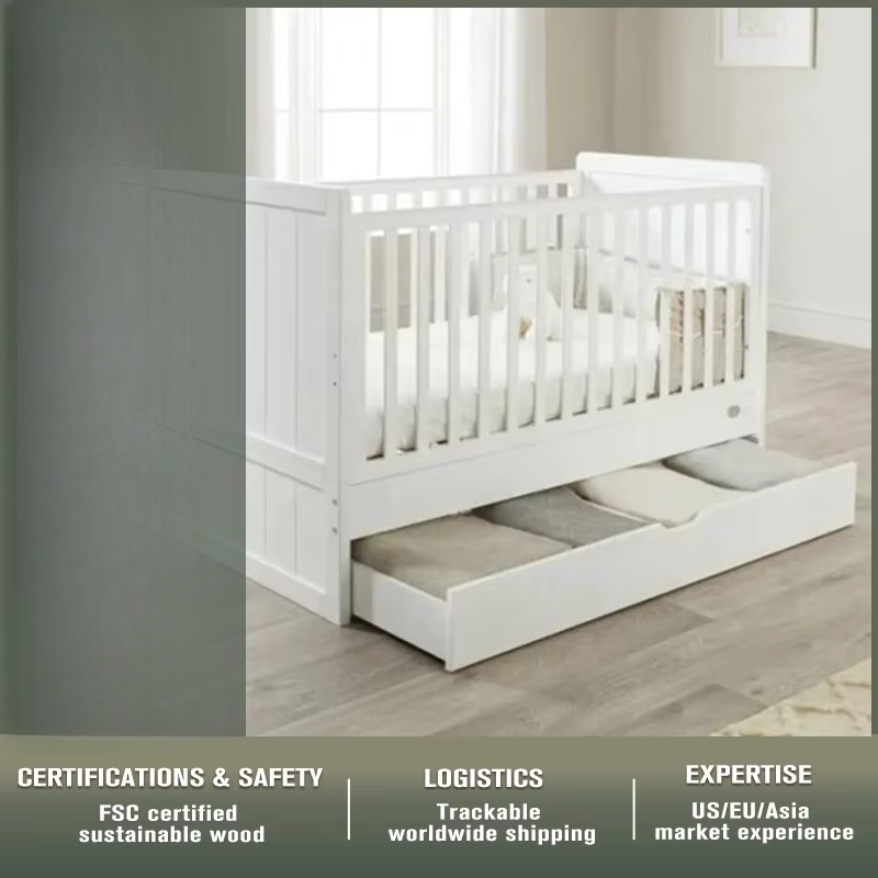 収納引き出し付き折りたたみ式ベビーベッド、安全な新生児用ベビ - Convertible Crib Set のレビューと価格