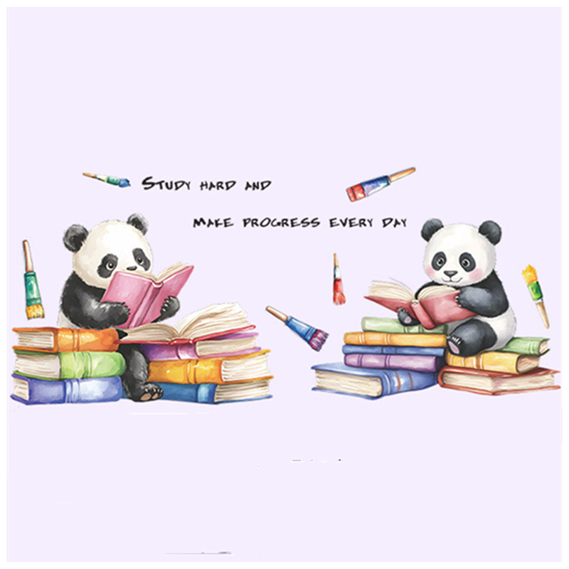 学習用のかわいい赤ちゃんパンダ3Dビニールウォールアート壁画 - Baby Nursery Vinyl Wall Stickers のレビューと価格