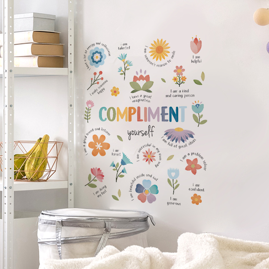 英語のカラフルな心に強く訴える引用水彩ウォールステッカー子供 - Baby Nursery Furniture のレビューと価格