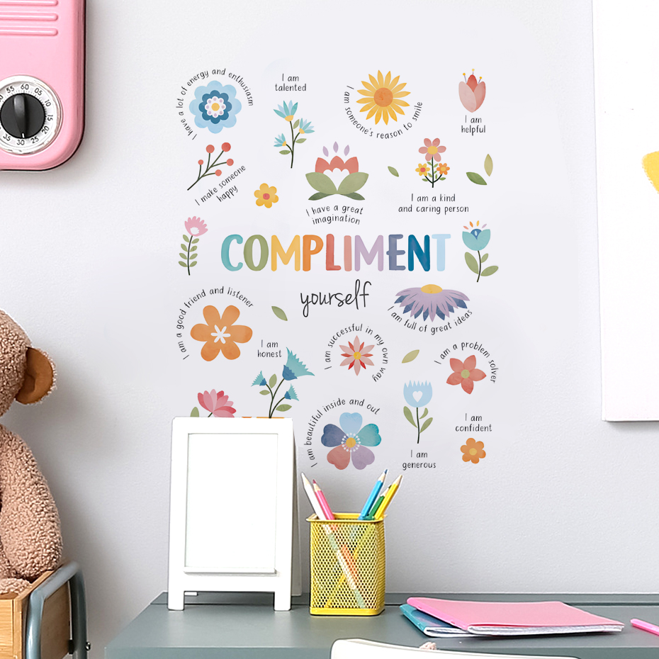 英語のカラフルな心に強く訴える引用水彩ウォールステッカー子供 - Baby Nursery Furniture のレビューと価格