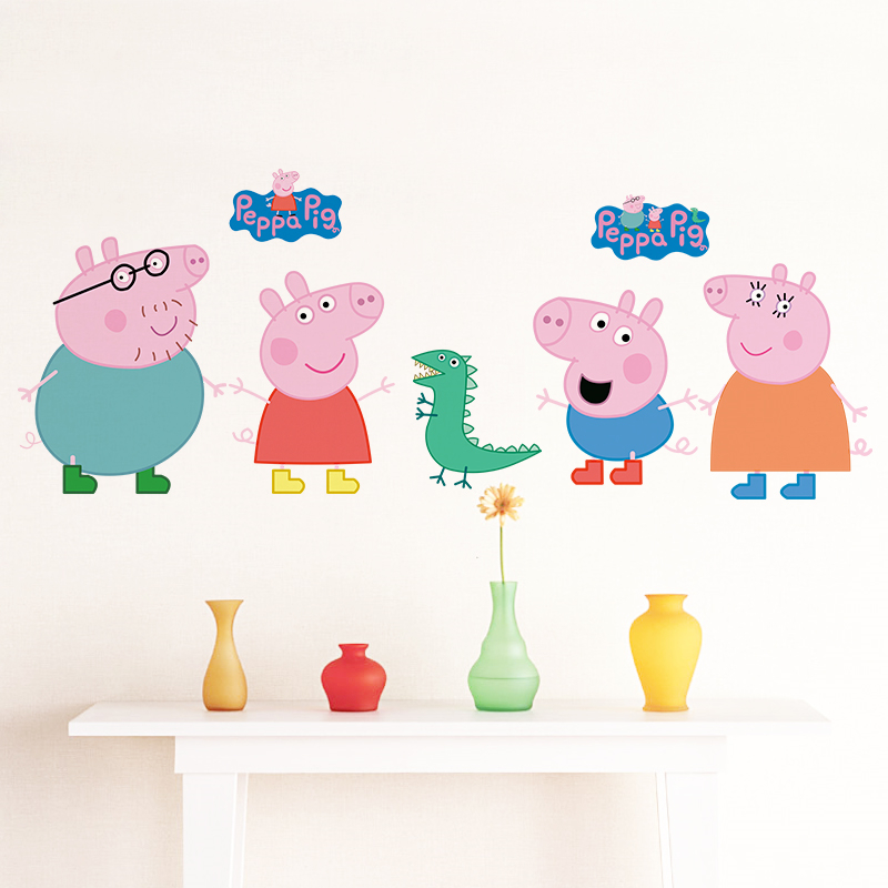 漫画ペッパピッグウォールステッカー子供部屋リビングルーム寝室 - Baby Nursery Decals のレビューと価格