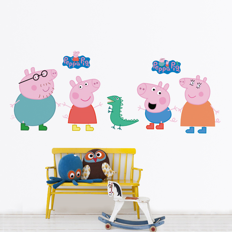 漫画ペッパピッグウォールステッカー子供部屋リビングルーム寝室 - Baby Nursery Decals のレビューと価格