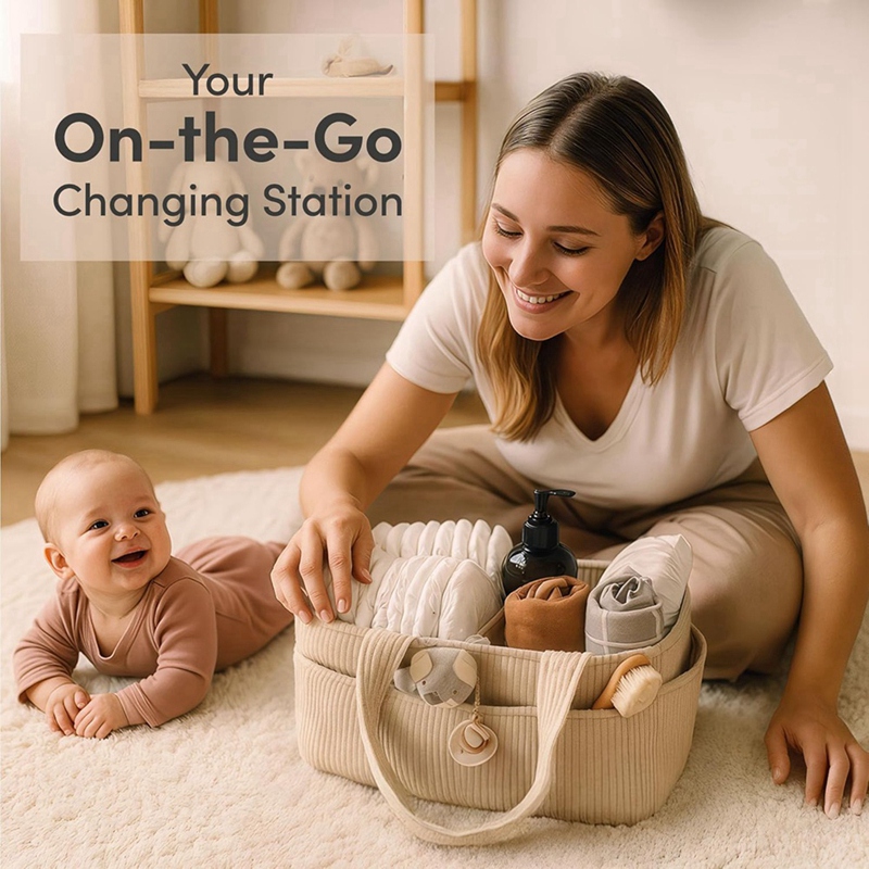 おむつ交換台用ベビーおむつオーガナイザー - スタイリッシュ - Baby Nursery Basket のレビューと価格