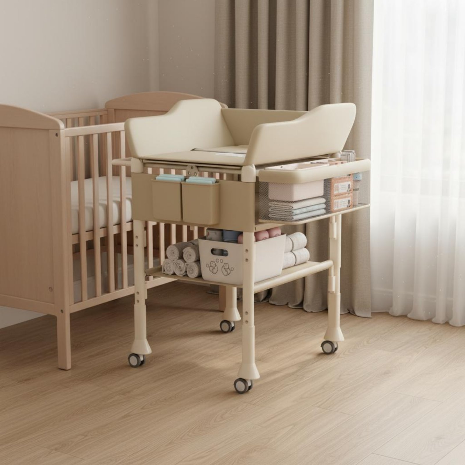 ベビーバス＆おむつ替え台コンボ 2in1 高さ調節可能 ベビ - Baby Nursery Furniture のレビューと価格