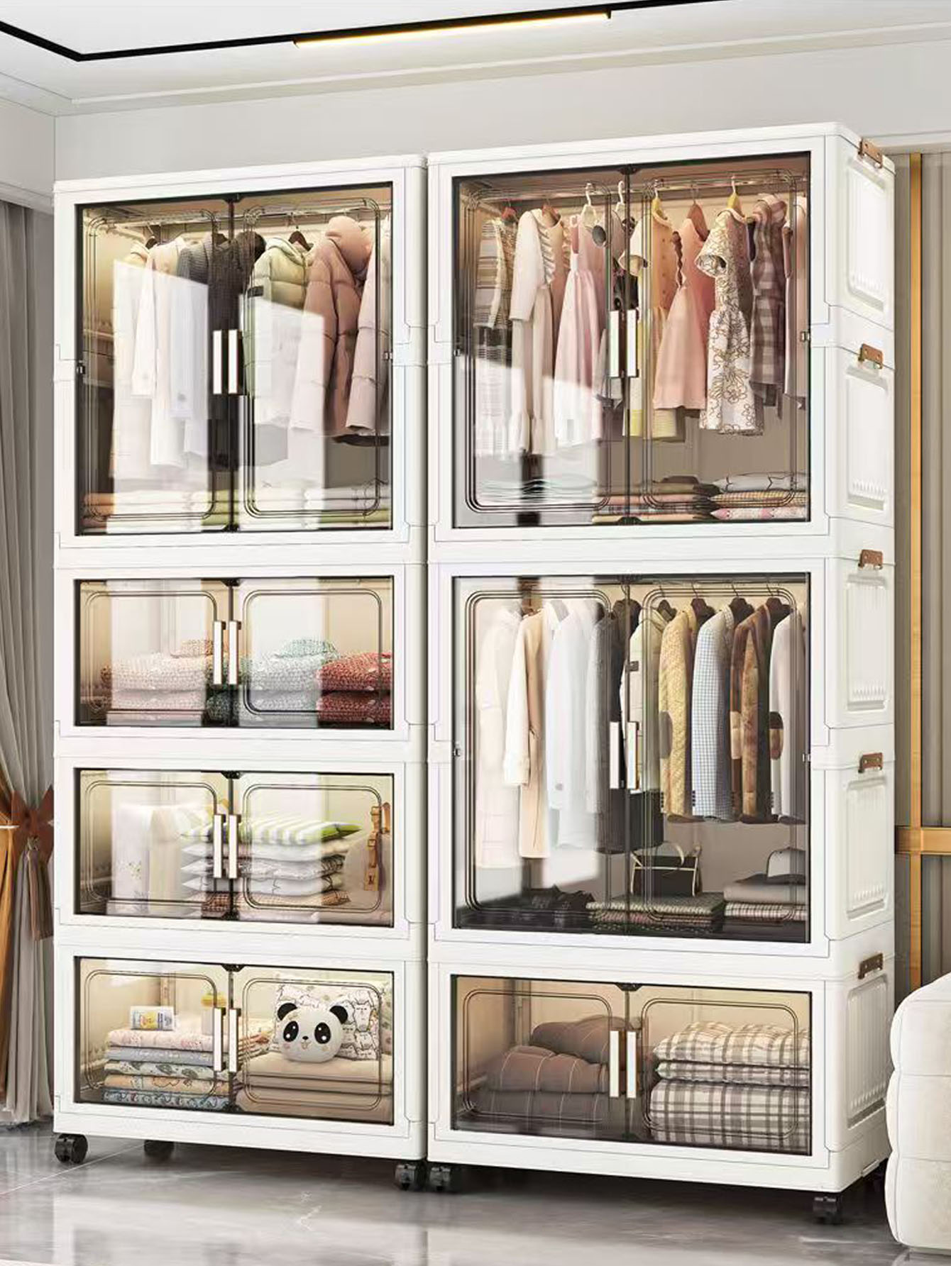 多層構造の厚手プラスチック収納キャビネット、家庭用寝室、ベビ - Closet Organizer Baby のレビューと価格
