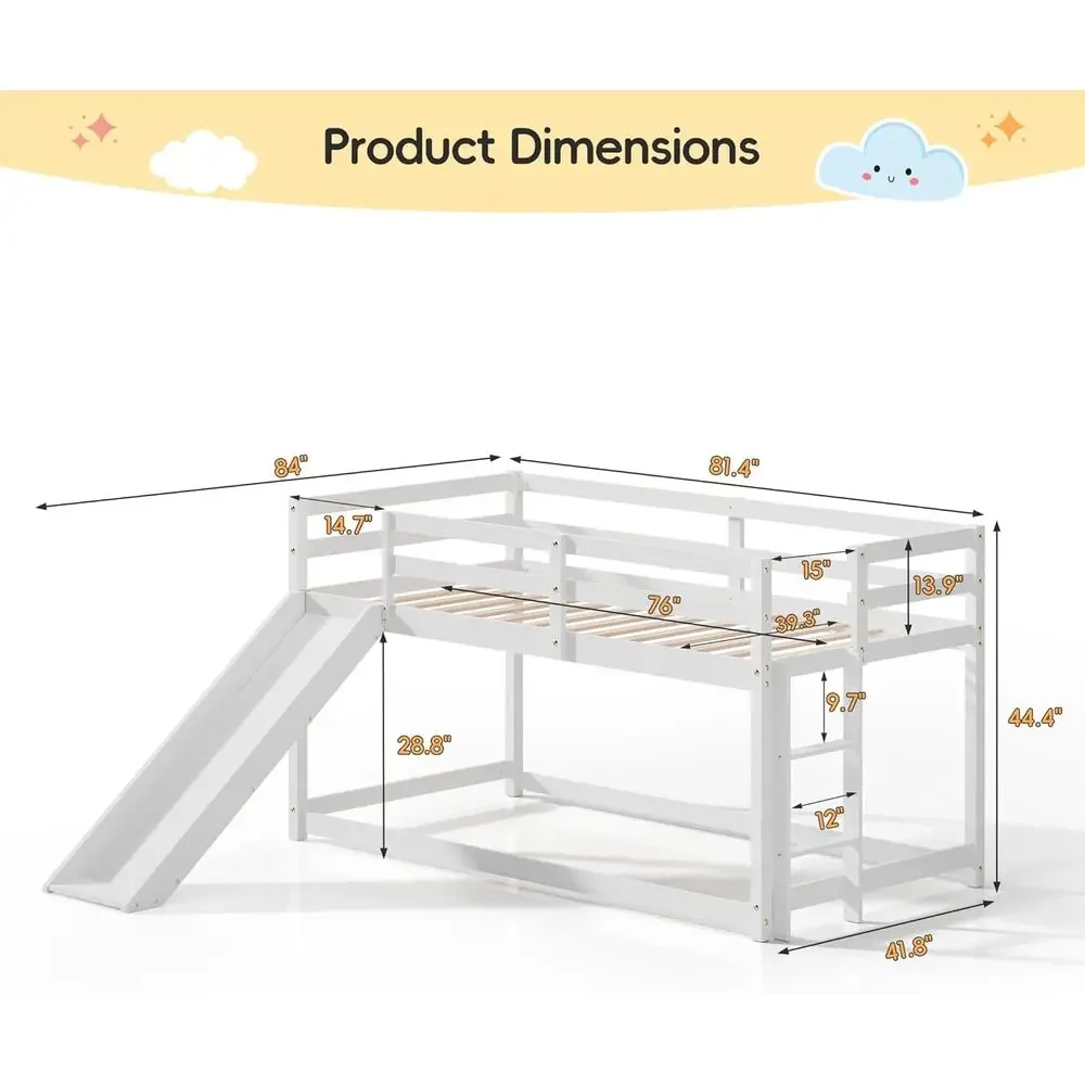 ツインサイズの子供用二段ベッド、スライド、はしご、安全柵、幼 - Bed Rail Toddler のレビューと価格