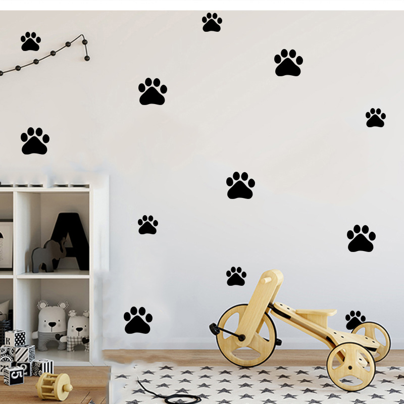 漫画の犬猫ウォーキング足跡壁ステッカー子供の部屋のためペット - Baby Nursery Decals のレビューと価格