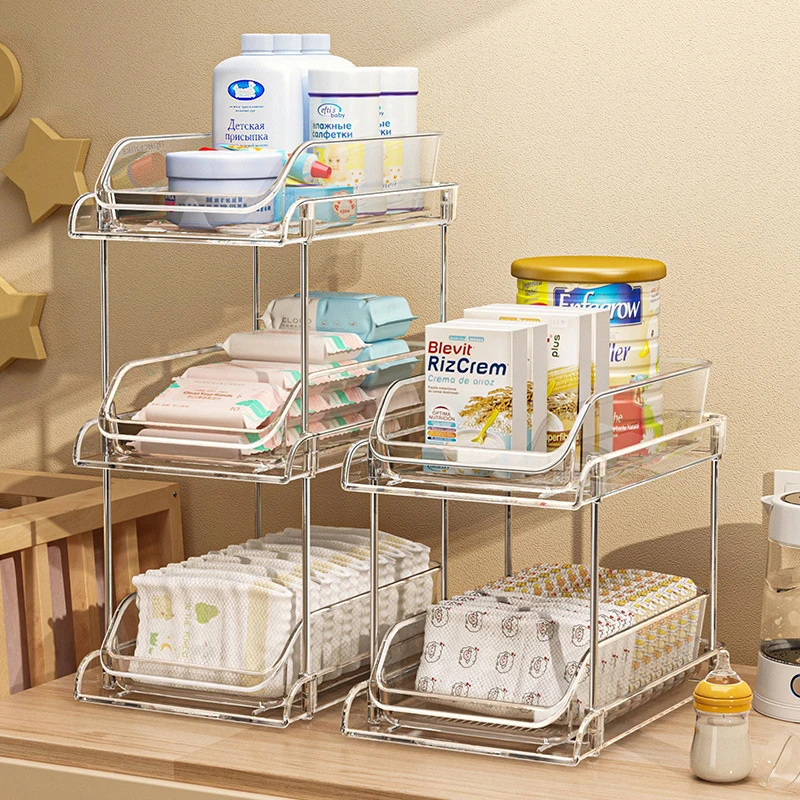 2段式透明多層ベビーオーガナイザー、ベビーベッドサイド用、哺 - Baby Nursery Organizer のレビューと価格