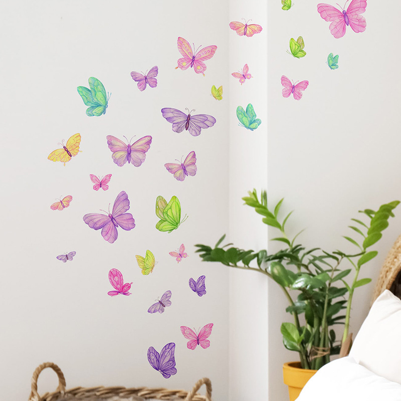 ロマンチックな蝶の壁のステッカークリエイティブホーム壁の装飾 - Baby Nursery Decals のレビューと価格