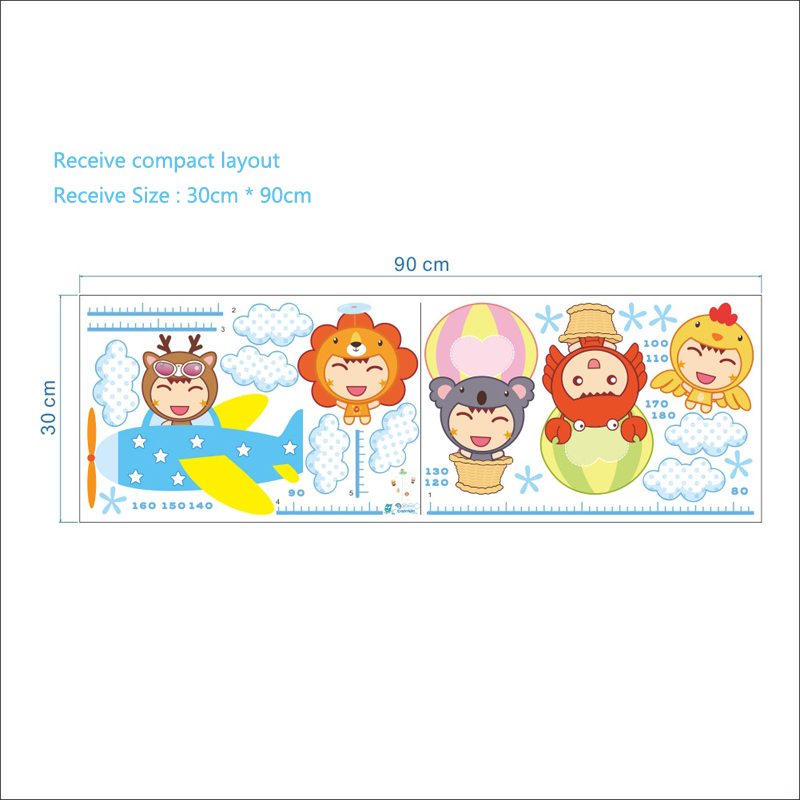 漫画子供身長壁ステッカー子供部屋の装飾壁画リムーバブルデカー - Baby Nursery Mural Wallpaper のレビューと価格
