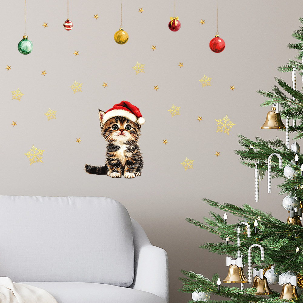 かわいいクリスマスペットウォールステッカーリムーバブルビニー - Baby Nursery Vinyl Wall Stickers のレビューと価格