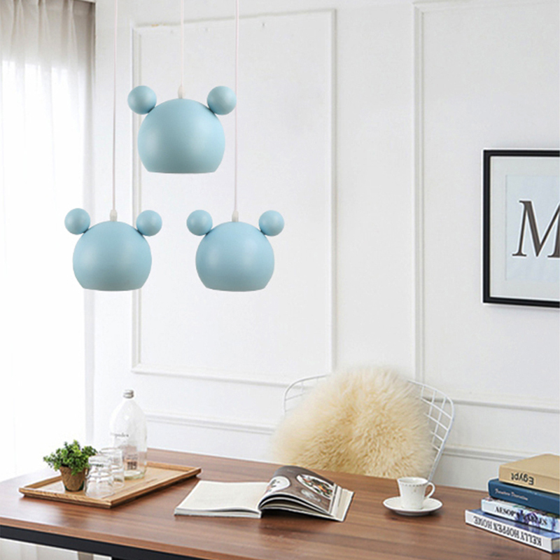 現代ミッキーペンダントライトカラフルな鉄 Hanglamp  - Baby Nursery Light のレビューと価格