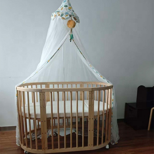 3in1オーバル型木製ベビーベッド（ロック付きキャスター付き - Convertible Crib Set のレビューと価格