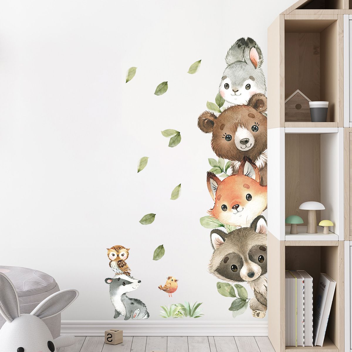 森の動物テーマ クマ 鹿 ウサギ 子供用ウォールステッカー  - Baby Nursery Forest Theme のレビューと価格