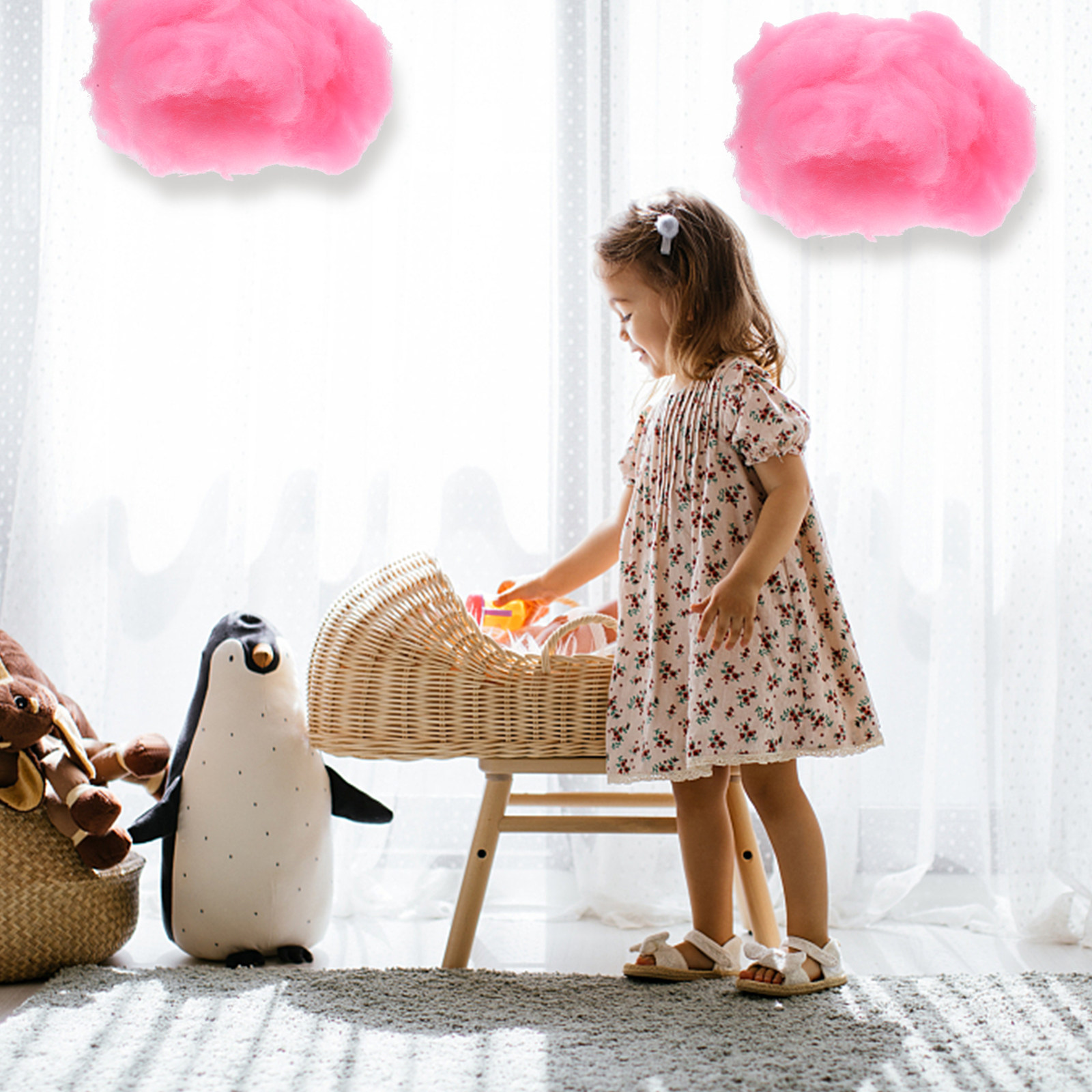 4個入り クラウドハンギングオーナメント コットン製装飾フェ - Baby Nursery Ornaments のレビューと価格