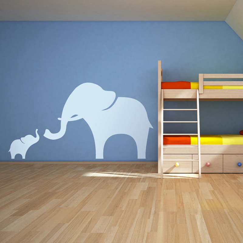 象のビニールの壁のステッカー,ママと赤ちゃんの象,芸術の装飾 - Baby Nursery Vinyl Wall Stickers のレビューと価格