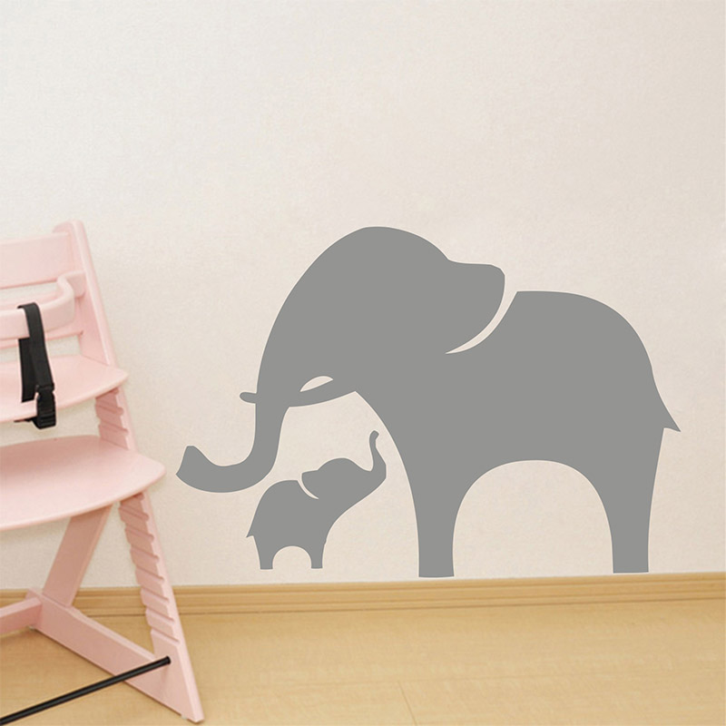 象のビニールの壁のステッカー,ママと赤ちゃんの象,芸術の装飾 - Baby Nursery Vinyl Wall Stickers のレビューと価格