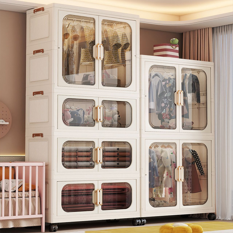 設置不要の折りたたみ式ベビーワードローブ – リビングルーム - Closet Organizer Baby のレビューと価格