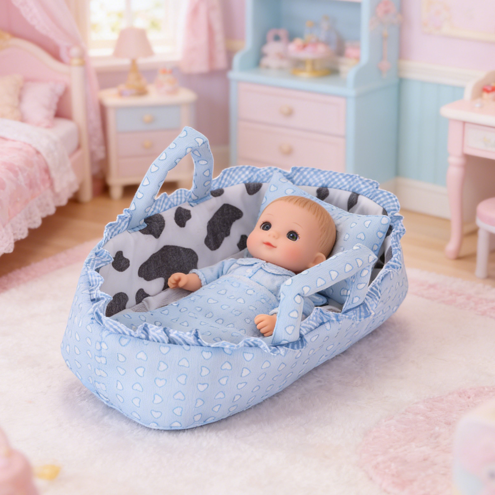 ベビーカラーデル ソフトベビーベッド ハンドル付き ごっこ遊 - Baby Nursery Basket のレビューと価格