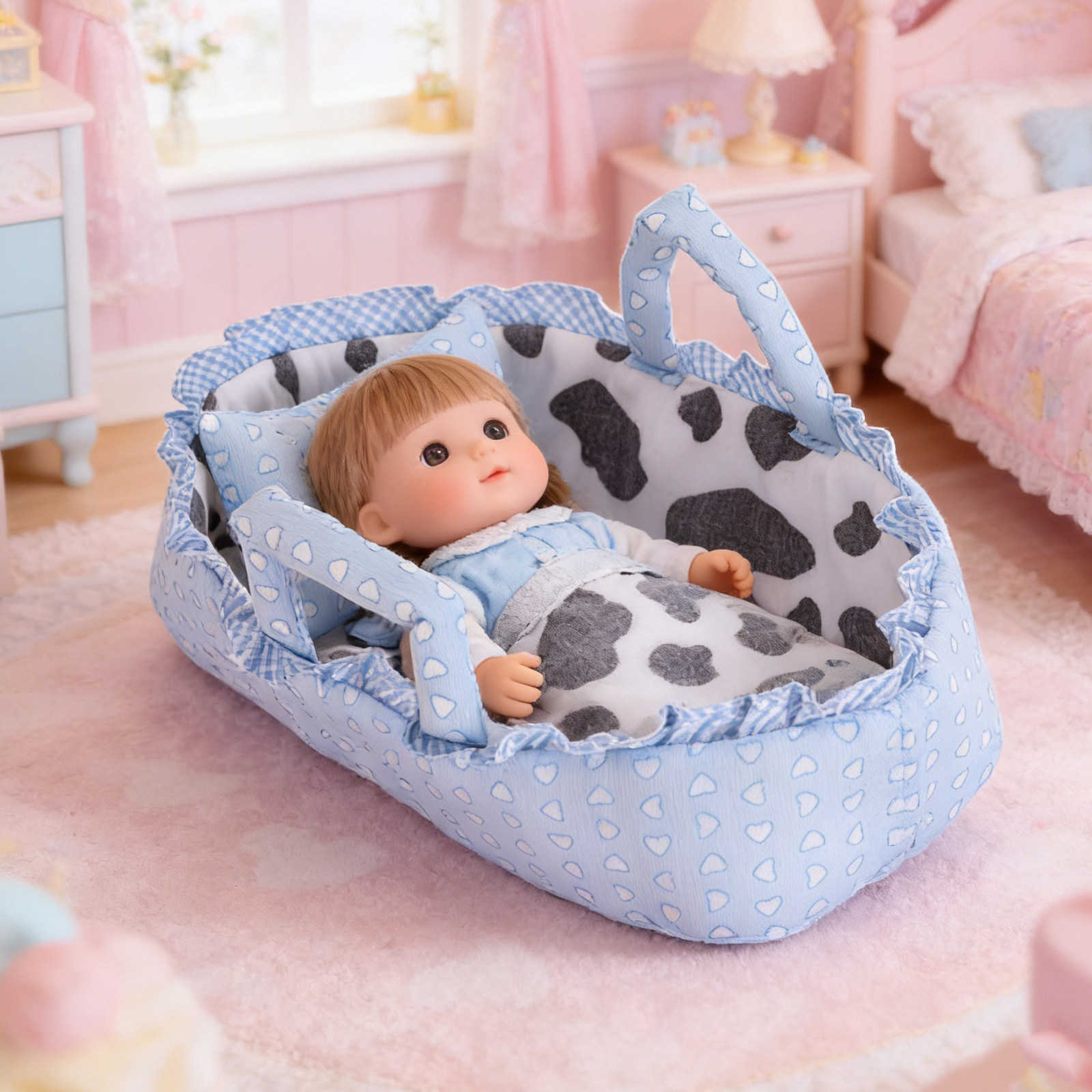 ベビーカラーデル ソフトベビーベッド ハンドル付き ごっこ遊 - Baby Nursery Basket のレビューと価格