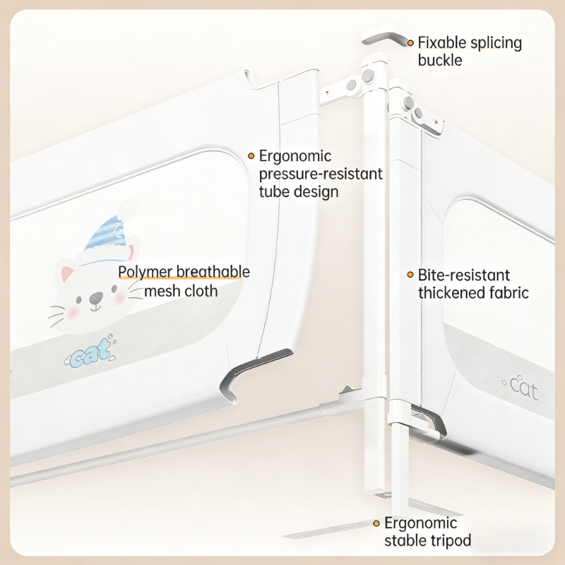 3パネル式ベビーベッド用落下防止柵セット - 子供用高床式ベ - Bed Rail Toddler のレビューと価格